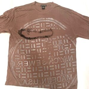 Elevate Your Wardrobe: 100% Silk Tan Top  Street Chic NYC Manhole Size L